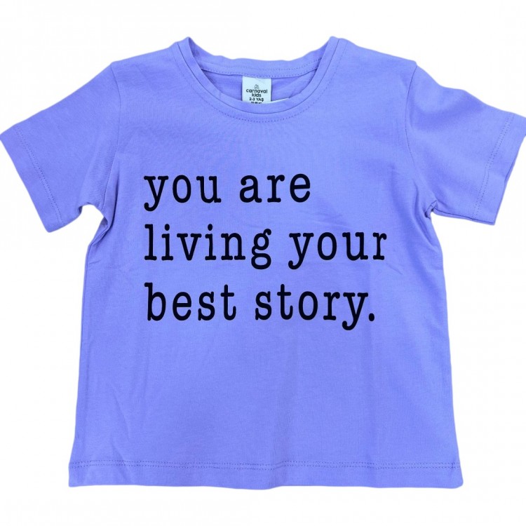 Your Are Living Baskılı Lila T-Shirt