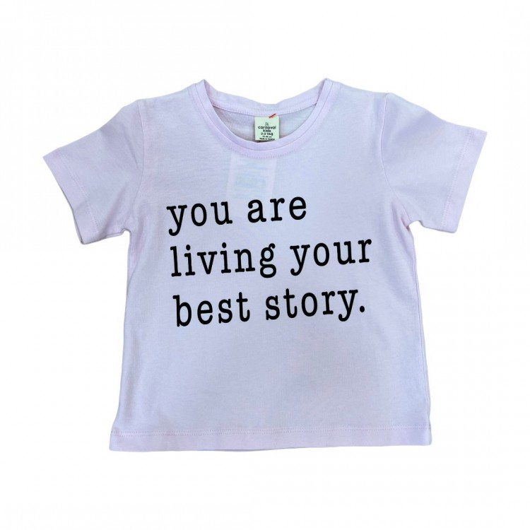 Your Are Living Baskılı Pembe T-Shirt