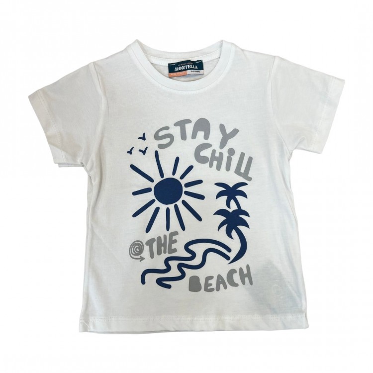 Stay Chill Desen Lacivert T-Shirt